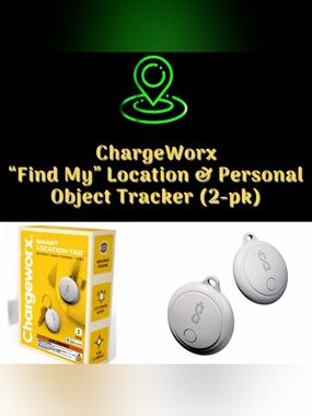 ChargeWorx - “Find My” Location & Object Tracker 2-pk - New in Box